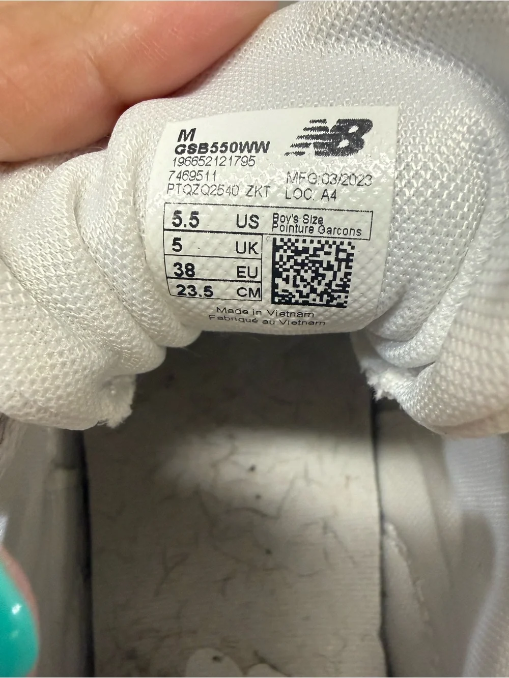 New Balance 550 White Lace-Up Sneakers